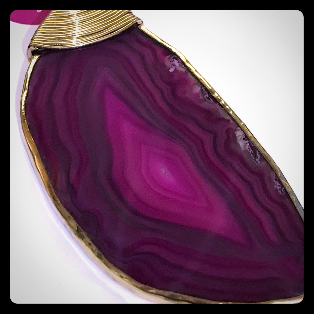 NEW Jewelry, Large Agate Slice Pendant - Picture 2 of 2